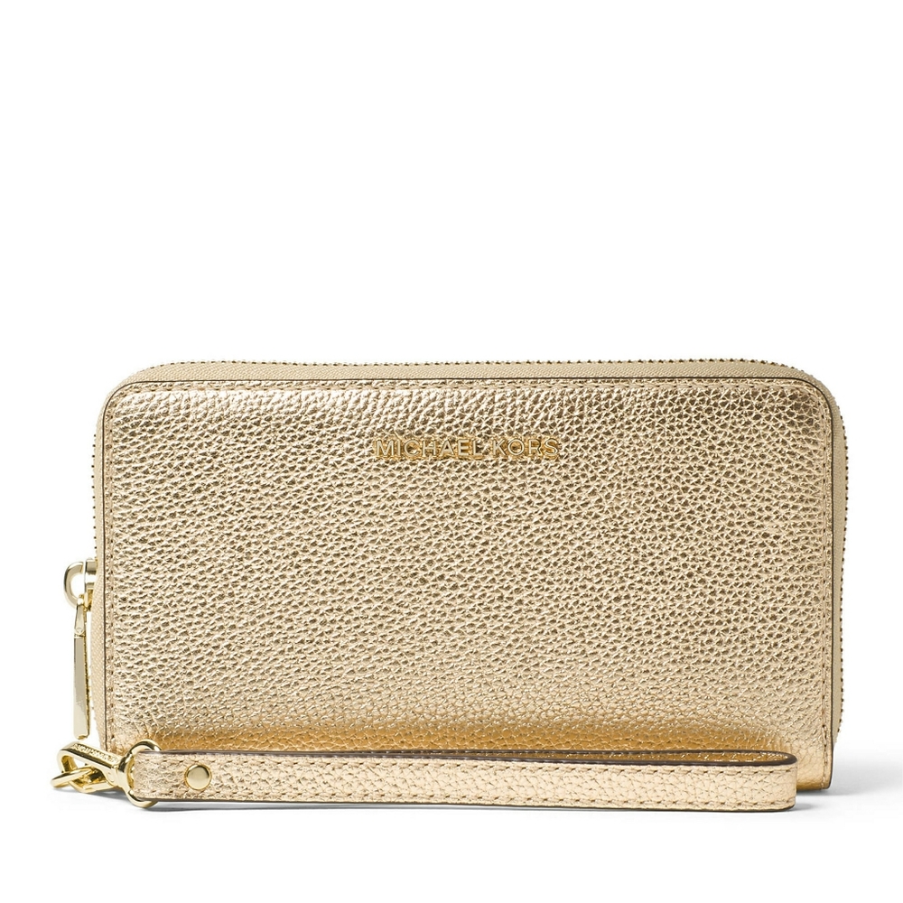 🆕 MICHAEL KORS Pebbled Leather Wallet Wristlet